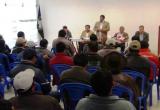 Reunión desarrollada en el auditorio de la comuna provincial de Huari.