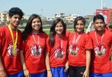 Delegación de atletas representando a la macrorregión norte en los Juegos Deportivos Escolares Nacionales.
