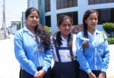 Tres de las integrantes del grupo de alumnas del colegio "Argentino" que estarán en el Congreso. Un orgullo.