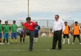 Los candidatos del Manpe, Lombardo Mautino y Esteban Cacha, inauguraron un campeonato de fulbito en Chimbote.