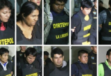 Presuntos integrantes de la banda criminal "Dragón Rojo- Nueva Era". (Foto PNP)