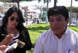 Abogado y familiares de agraviada protestan contra magistrada Liz Cotrina Giraldo.