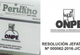 A la izquierda podemos ver la caricatura que fue publicada en lugar del logo oficial de la ONPE, del lado izquierdo. (Foto Internet)