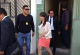 La procuradora Nacional Anticorrupción,Yeni Vilcatoma, saliendo de la sede de la Fiscalía Anticorrupción.
