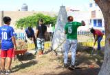 Jóvenes apoyaron en remodelación de parque en la urbanización El Trapecio. Foto: cortesía MP.
