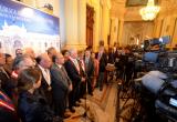 Rector de la UNMSM, Dr. Pedro Cotillo, autoridades universitarias y congresistas ofrecieron una conferencia de prensa en el Congreso de la República del Perú.