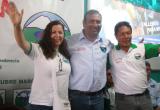 Rosa Maria Bartra con los candidatos a las provincias del Callejón de Huaylas, por Río Santa Caudaloso.