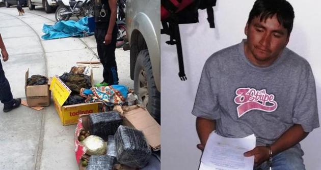 Suboficial PNP Adderly Javier Uriarte Heredia abandonó la Comisaría de Huacrachuco cuando fue detenido con la droga valorizada en más de 22 mil soles.