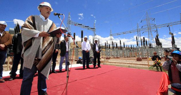 El ministro de Energía y Minas,Eleodoro Mayorga, inauguró una subestación eléctrica en Huaraz.