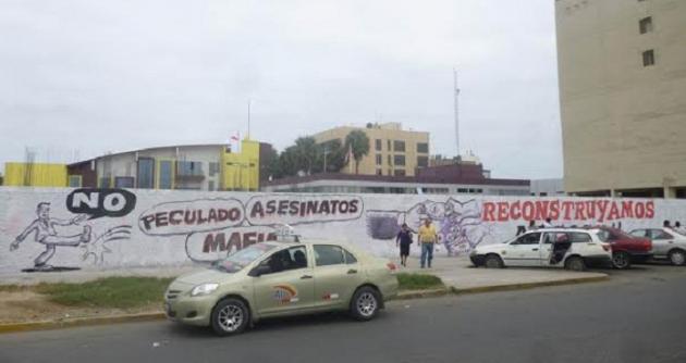 Esta vez aparecieron pintas pidiendo la reconstrucción moral de Áncash. (Foto: Milton Palpa)