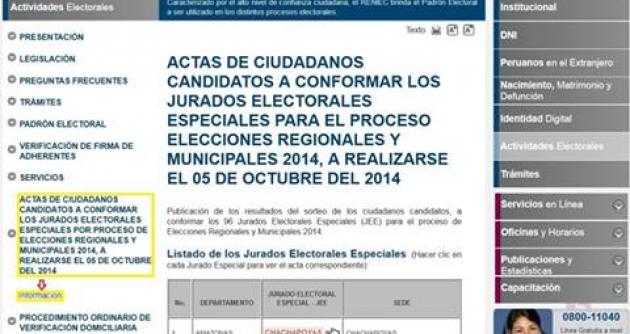 Revise si su nombre figura en la lista de candidatos a conformar JEE en Ancash.