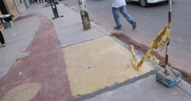 El consorcio que realizó la obra de veredas en el casco urbano será multado y se le cancelará el contrato.