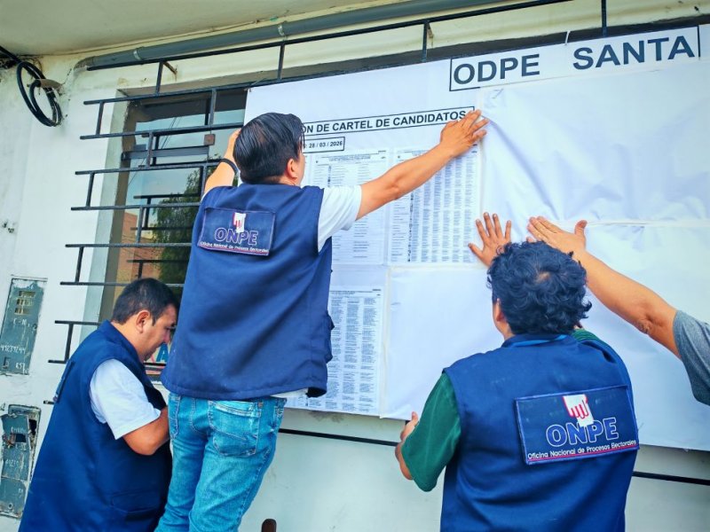 ODPE Santa publica cartel de candidatos para las Elecciones Generales 2026