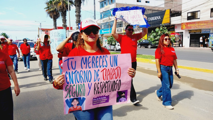 Diretra se moviliza en Chimbote contra el hostigamiento sexual laboral