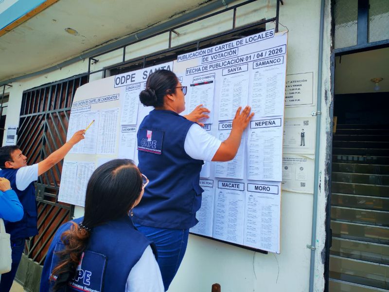 ODPE Santa publica carteles de locales de votación y mesas de sufragio