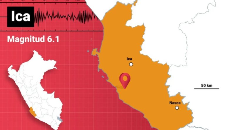 Fuerte sismo de magnitud 6.1 sacude la región Ica este mediodía
