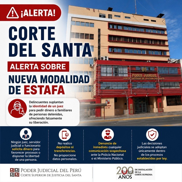 Chimbote: delincuentes suplantan identidad de juez para estafar a familiares de personas procesadas
