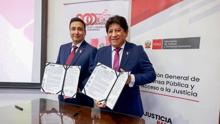 Defensoría y Ministerio de Justicia suscriben convenio para fortalecer acceso a la justicia a favor de poblaciones vulnerables