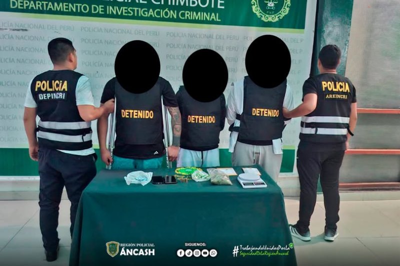 Policía desarticuló a banda dedicada a la venta de estupefacientes en el distrito de Santa