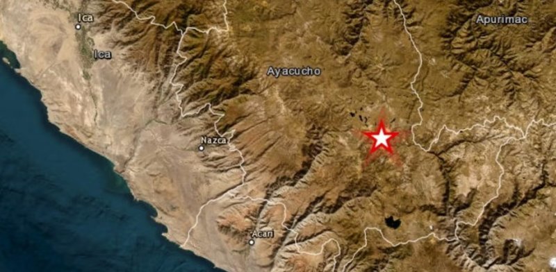 Sismo de magnitud 7.2 registrado en Ayacucho esta tarde, también se sintió en algunas regiones del país