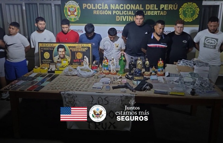 Trujillo: la Policía capturó a nueve ecuatorianos en operativo con apoyo del FBI en Huanchaco