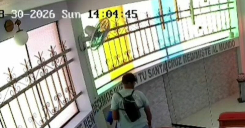 Ladrón se persigna y reza antes de robar banca de la parroquia San Francisco de Asís en Chimbote
