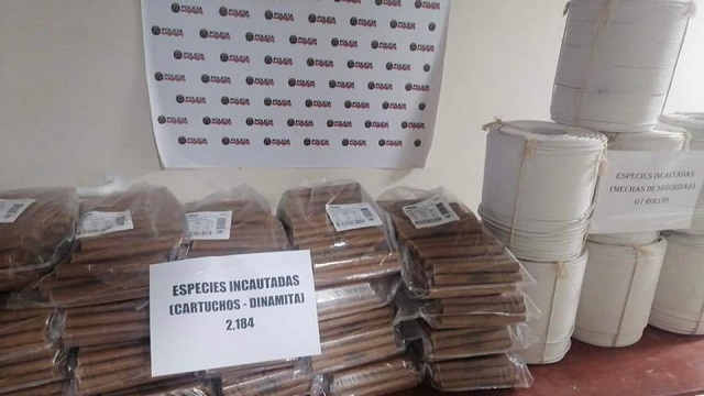 Yaután:  detienen a efectivo policial con más de 2 mil cartuchos de dinamita
