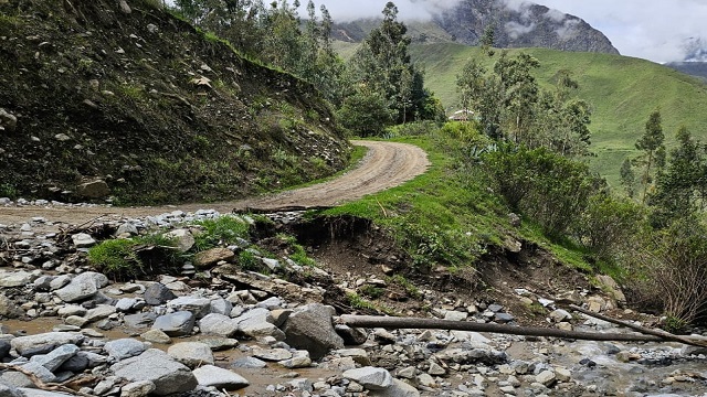 Pallasca: derrumbe afecta vías de acceso en el distrito de Lacabamba