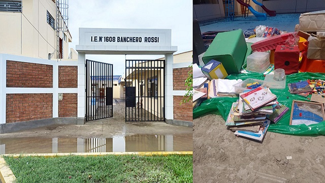 Nuevo Chimbote: jardín recién construido resultó afectado por lluvias