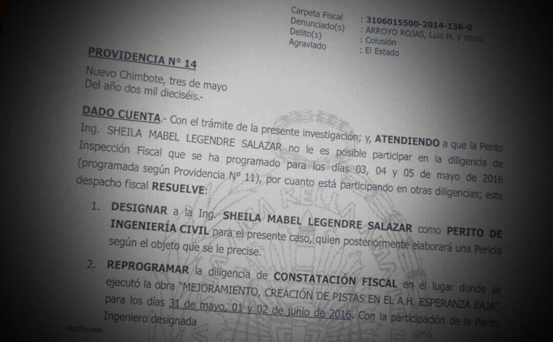 Chimbote: Fiscalía dispone verificación en obra de pistas de la “Esperanza Baja”