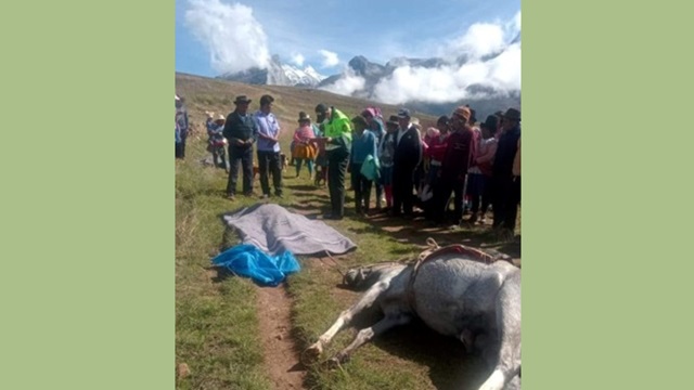 Áncash: rayo mata a pareja de esposos y su caballo en Yungay