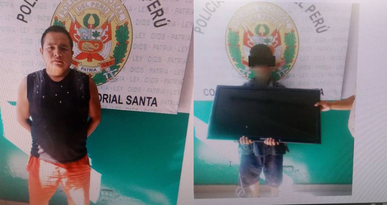 En el distrito de Santa detienen a menor por sustraer televisor y a hombre por recepcionar
