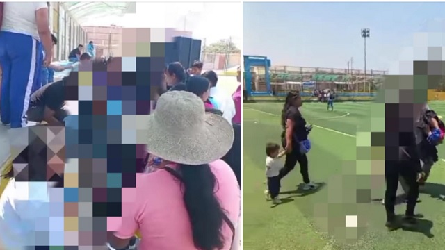 Nuevo Chimbote: escolares sufren quemaduras en los pies tras danzar en campo de grass sintético