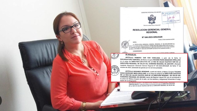 Yuliana Meza retorna al cargo de directora de la Red de Salud Pacífico Sur