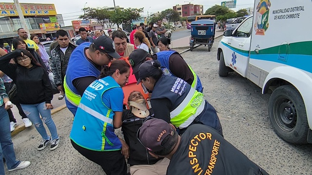 Octogenario resulta herido tras ser atropellado por motociclista en Nuevo Chimbote