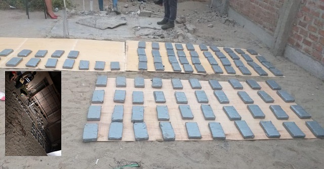 Policías descubren 90 kilos de Pasta Básica de Cocaína lavada enterrada en una vivienda de Nuevo Chimbote