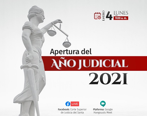 Chimbote: Apertura de Año Judicial 2021 se realizará este lunes 4 de enero