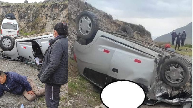 Áncash: Tres muertos al chocar camioneta contra un cerro en la vía Conococha-Cajacay