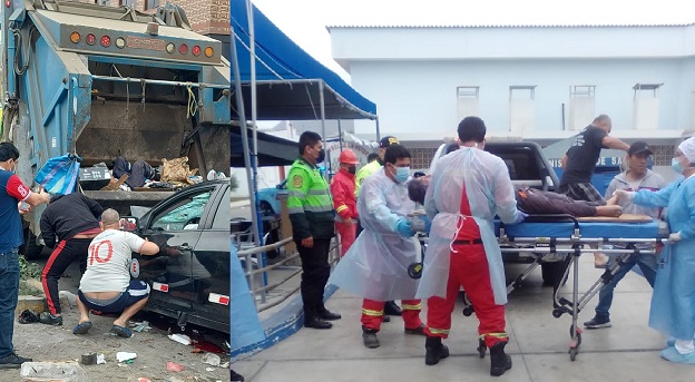 Borracho atropelló en Chimbote a 3 trabajadores de limpieza pública, uno de ellos fue desahuciado