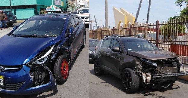 Dos pasajeras de colectivo resultaron heridas en violento accidente en el centro de Chimbote