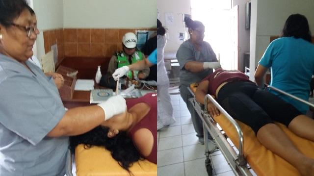 Agentes del serenazgo auxilian a mujer que sufrió un desmayo en el terminal terrestre de Chimbote