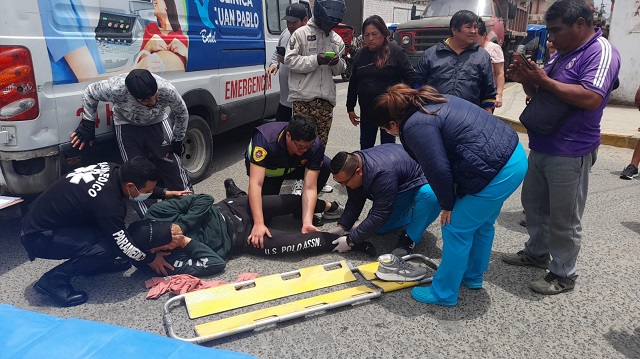 Motociclista resultó herido tras chocar su vehículo menor contra camión  en Chimbote