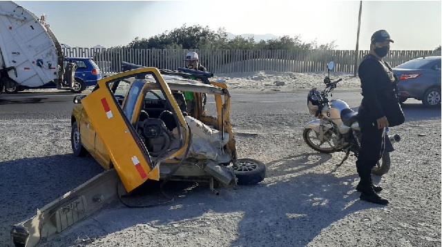 Anciano salva de morir en violento accidente en la Panamericana Norte en Nuevo Chimbote