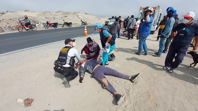 Dos colombianos resultaron heridos en violento accidente en Nuevo Chimbote