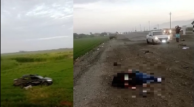 Dos jóvenes, entre ellos un policía, murieron en fatal accidente en Guadalupito