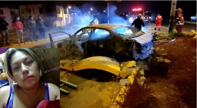 Madre de tres niños murió en fatal accidente en Nuevo Chimbote, vehículo se incendió