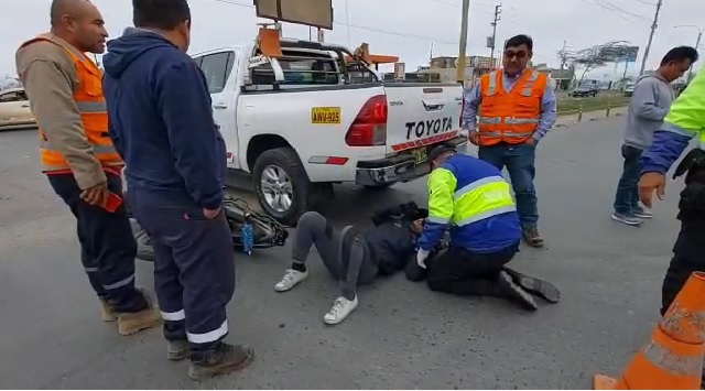 Motociclista resultó herido tras sufrir violento accidente en Nuevo Chimbote