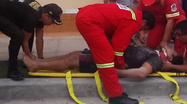 Obrero sufre múltiples fracturas al caerse de una altura de cinco metros en Nuevo Chimbote