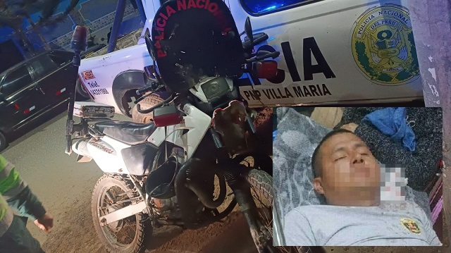 Policía aparente ebrio resultó herido en bochornoso accidente en Nuevo Chimbote