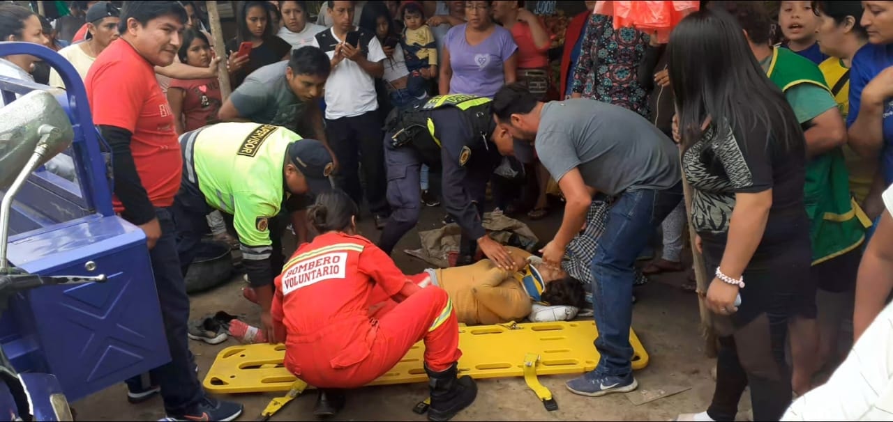 Chimbote: un cuádruple accidente de tránsito se produjo en el mercado “La Perla”